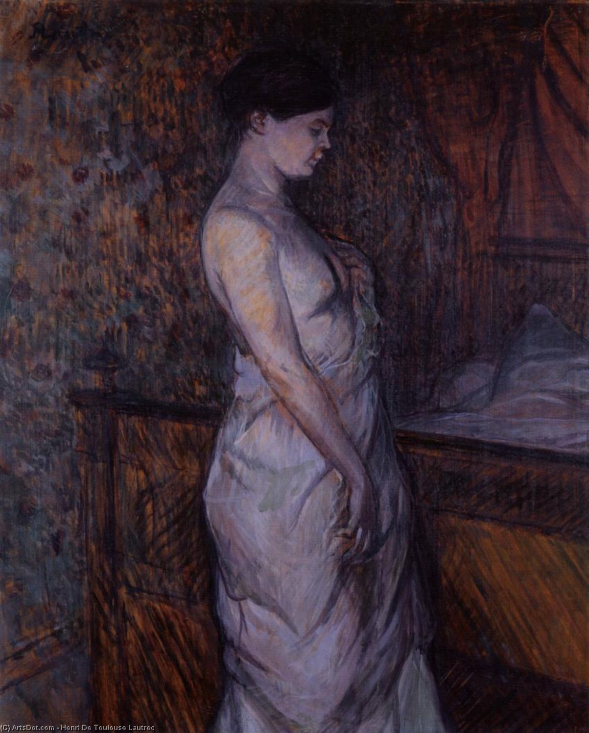 Woman In A Chemise Standing By A Bed (also Known As Madame Poupoule) — Henri De Toulouse-lautrec