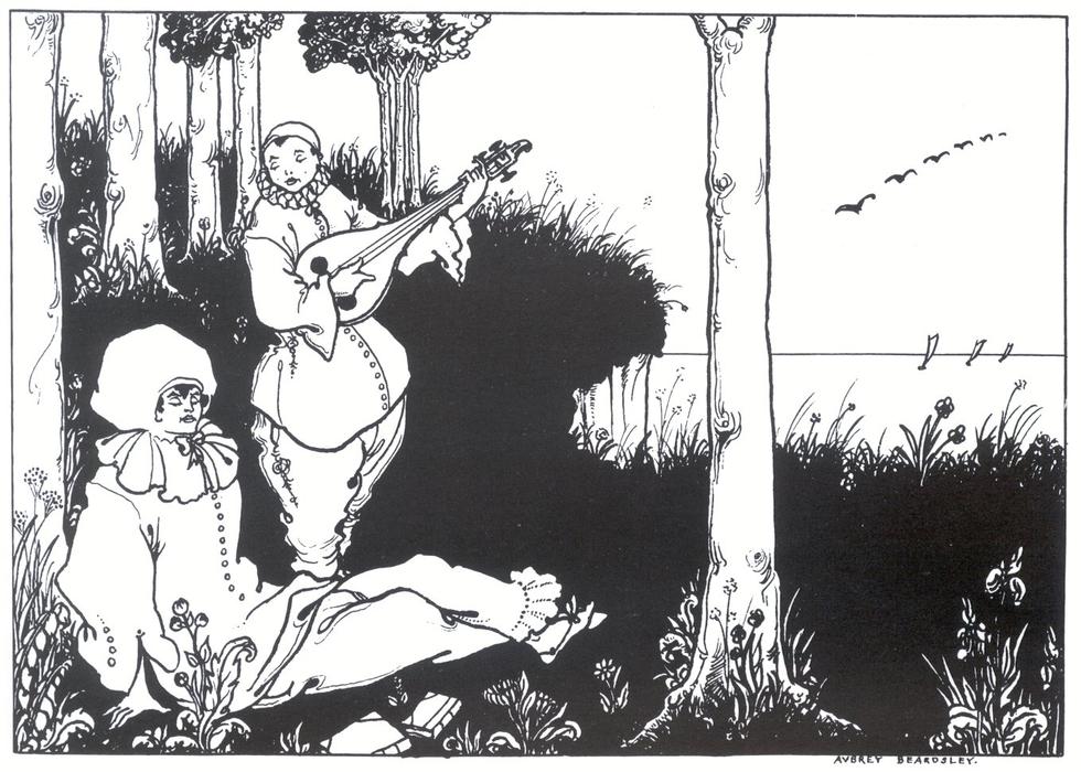 Design For End Paper Of 'pierrot' — Aubrey Vincent Beardsley