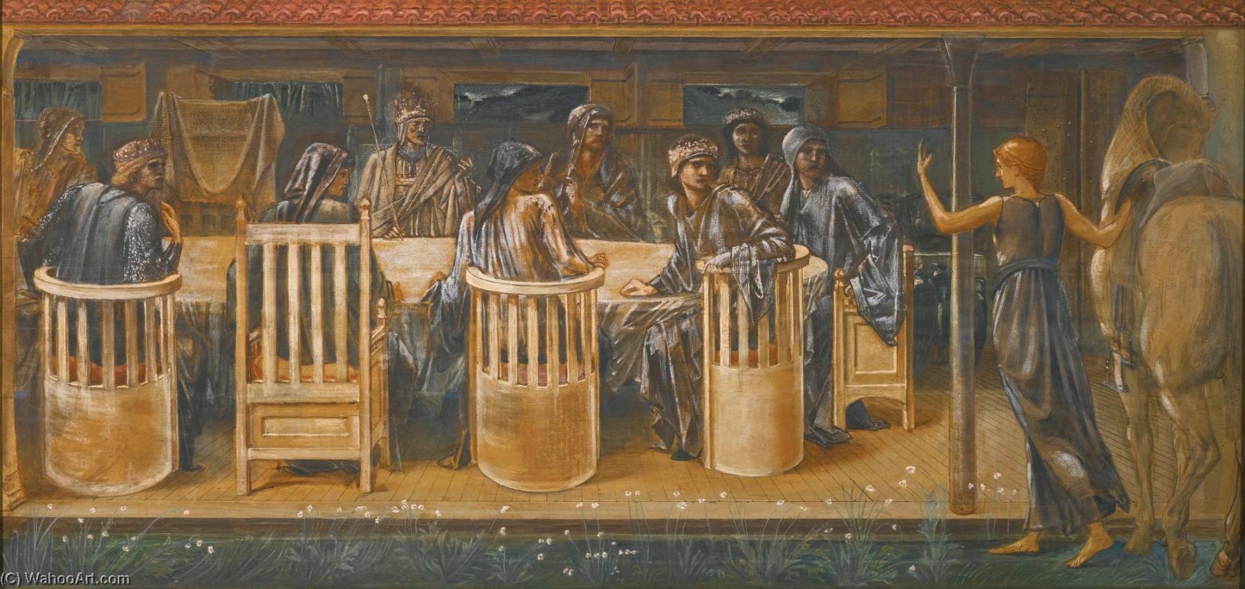 The Knights Of The Round Table Summoned To The Quest By A Strange Damsel (the Summons) — Edward Coley Burne-jones