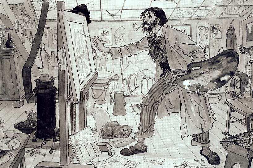 Portrait Of Sluyters At Work (also Known As Sluyters Studio Sketch) — Leo Gestel