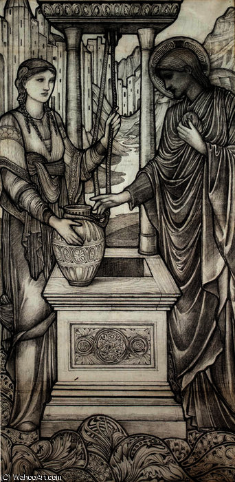 Christ And The Woman Of Samaria At The Well — Edward Coley Burne-jones