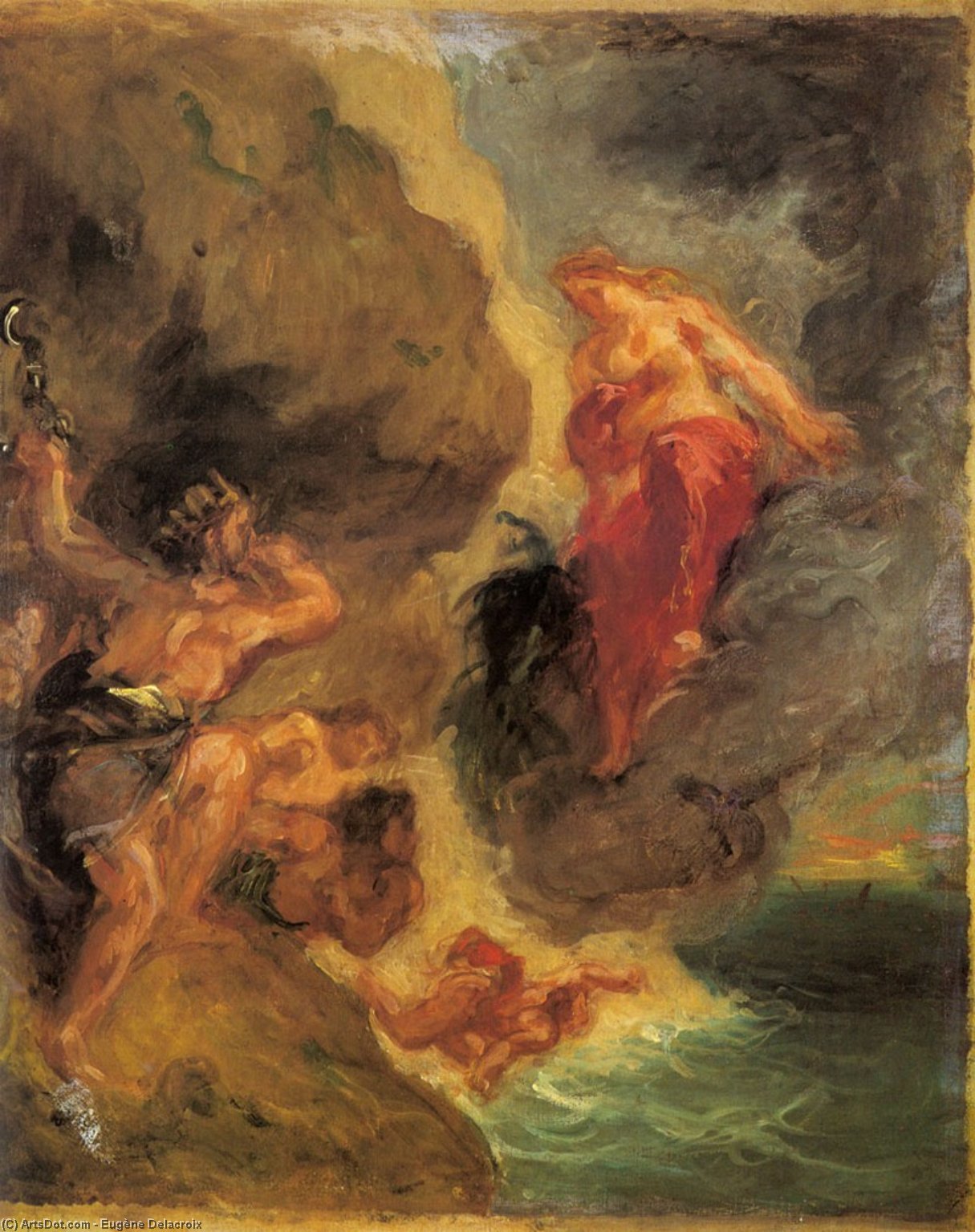 Eugene Invierno Juno Y Eolo — Eugène Delacroix