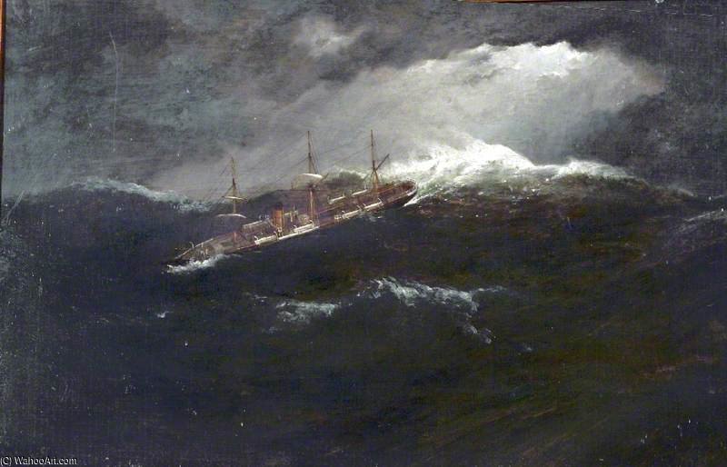 Cunarder In A Gale — Samuel Walters