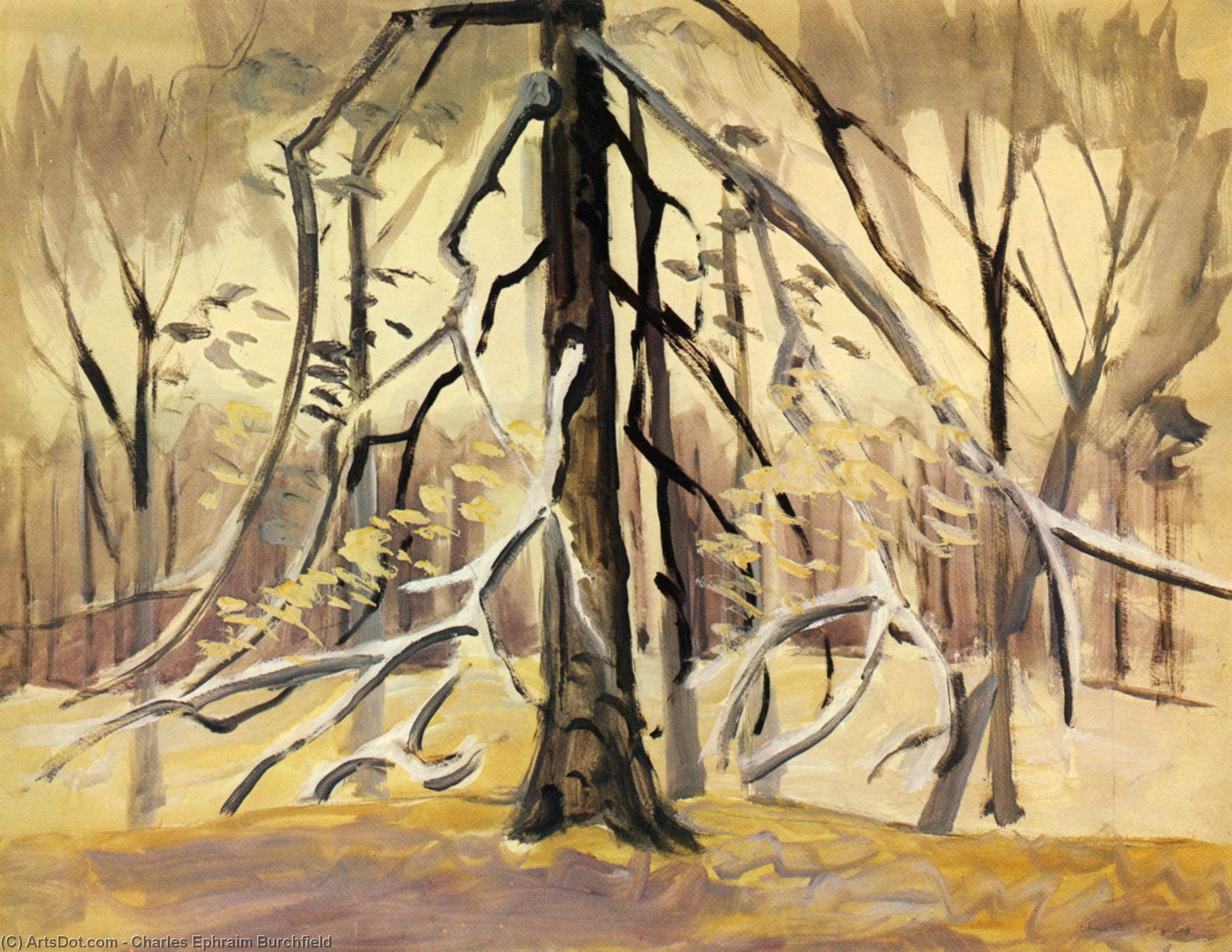 Silvery Light Of November Coming Through Trees — Charles Burchfield