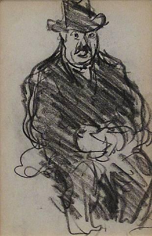 Seated Man With Hat Figure Study — ジョージ・ラックス