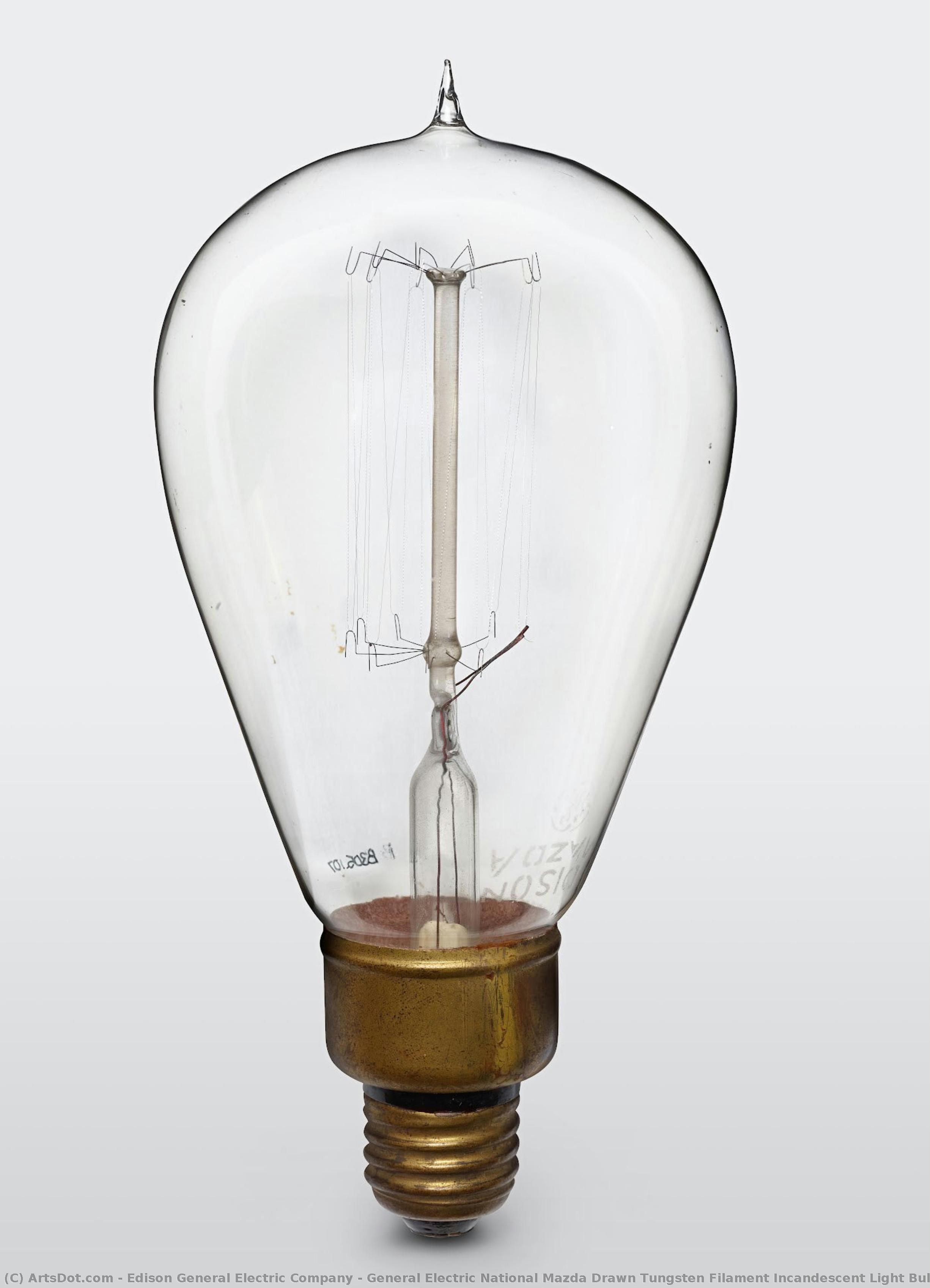General Electric National Mazda Drawn Tungsten Filament Incandescent Light Bulb — Edison General Electric Company