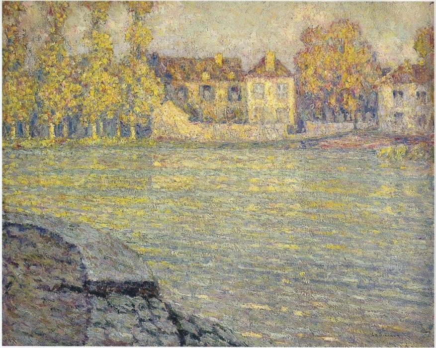 Houses By The River At Sunset — Henri Le Sidaner