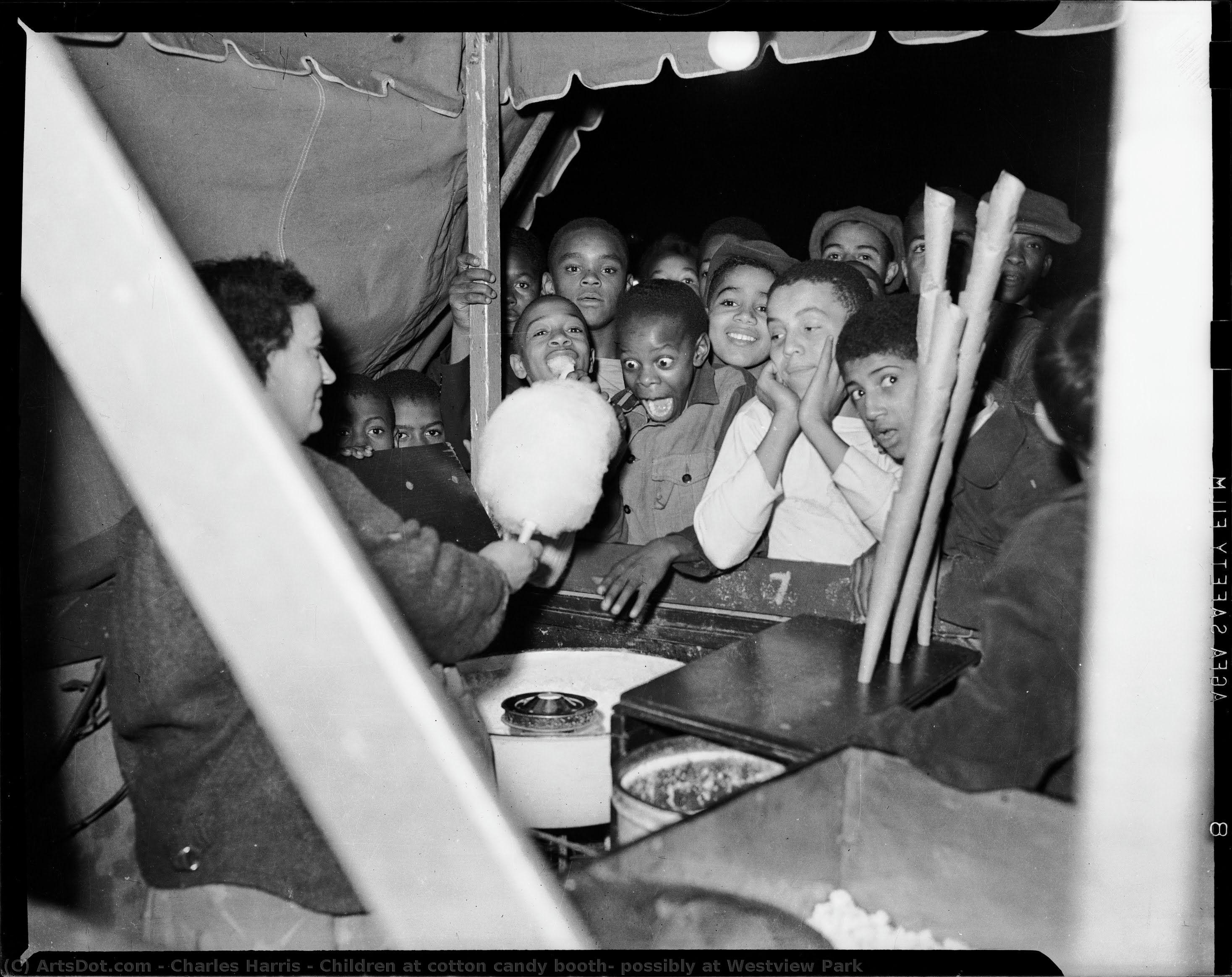 Children At Cotton Candy Booth, Possibly At Westview Park — Charles Harris