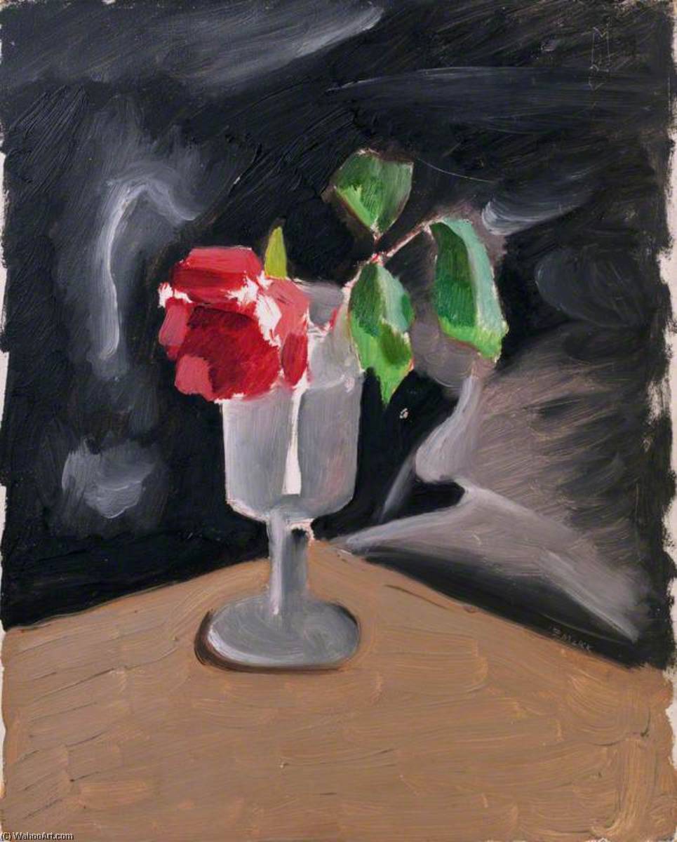 Still Life A Rose In A Glass — Edward Mcknight Kauffer