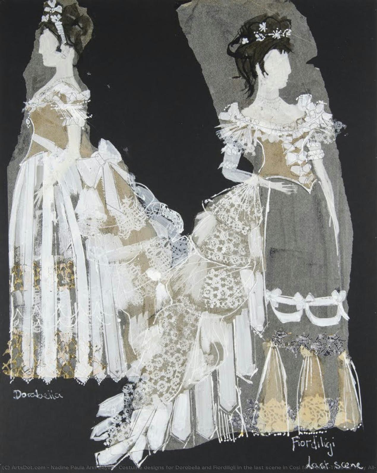Costume Designs For Dorobella And Fiordiligli In The Last Scene In Cosi Fan Tutte (thus Do They All, Or School For Lovers) — Nadine Paula Ann Baylis