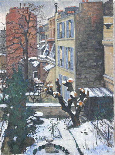 Jardin De La Rue Falguière Sous La Neige — Yvonne Jean Haffen