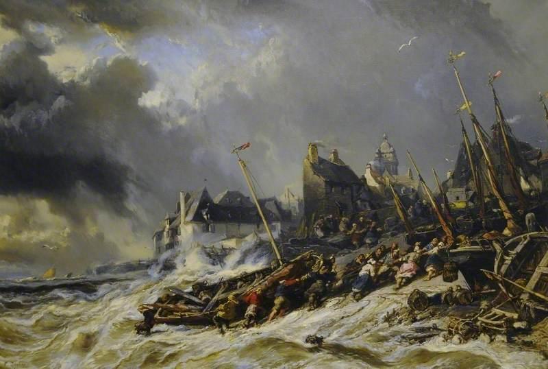 Hurricane Before Saint Malo, France — Louis Gabriel Eugène Isabey