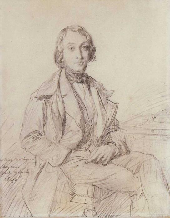 Portrait Of Jean-gaspard-félix Larcher Ravaisson-mollien — Théodore Chassériau