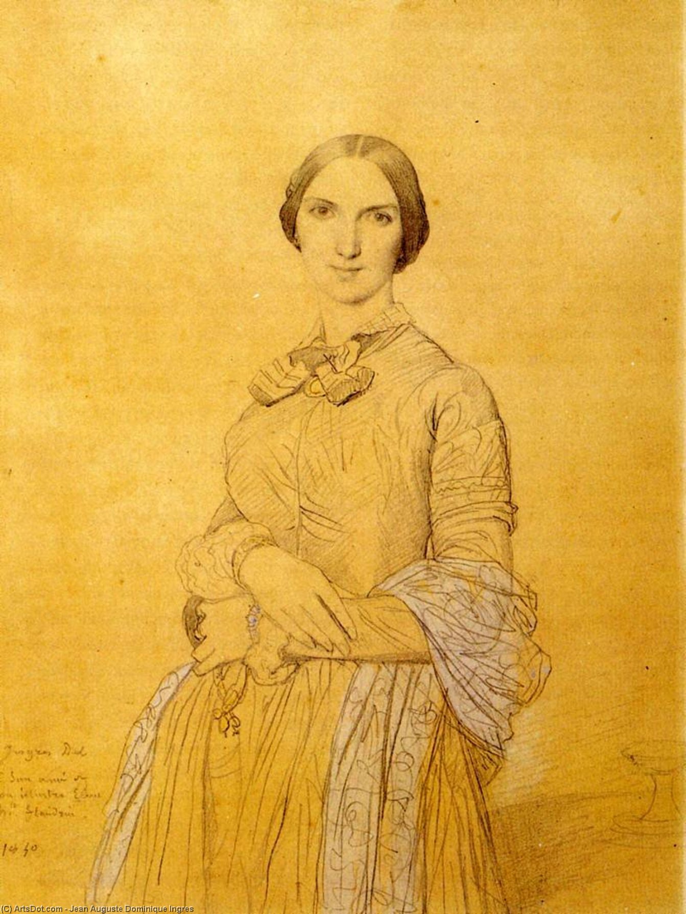 Madame Hippolyte Flandrin Born Aimee Caroline Ancelot — Jean-auguste-dominique Ingres