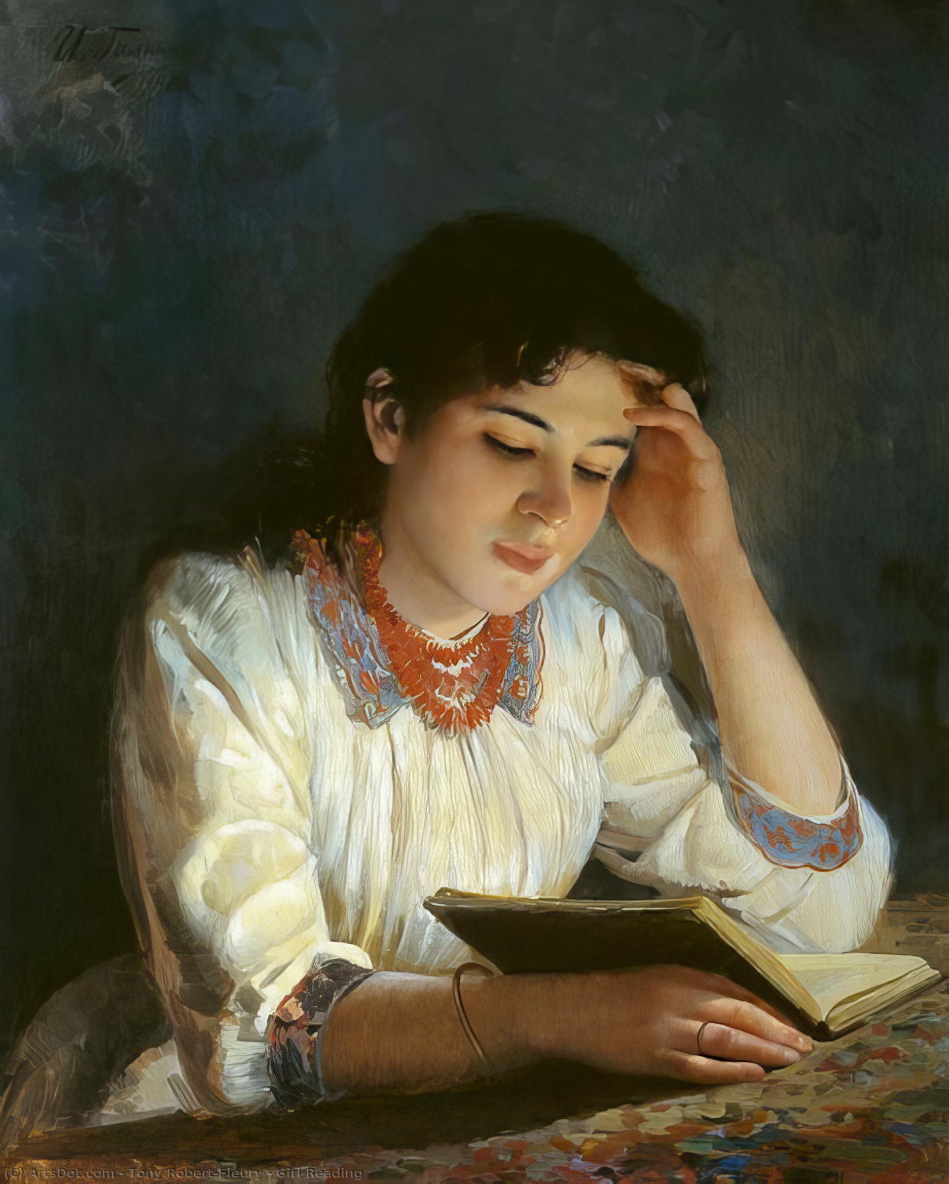 Girl Reading — Tony Robert-fleury