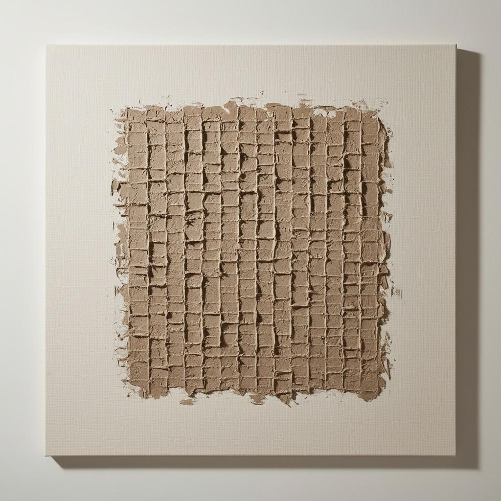 Monolithic Earth: A Sculptural Study In Textured Sand And Timeless Geometric Relief — David Moreau