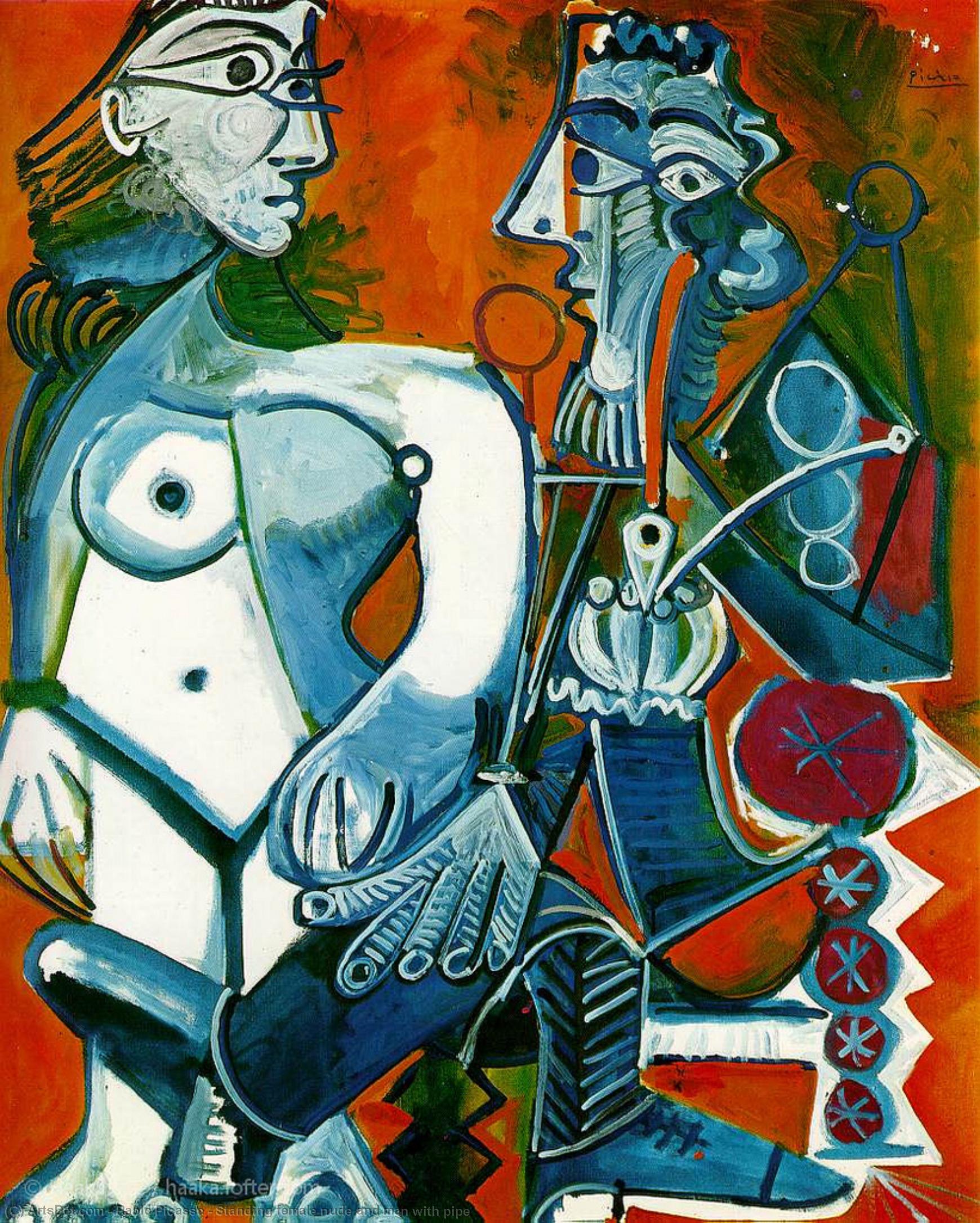 Standing Female Nude And Man With Pipe — Pablo Picasso