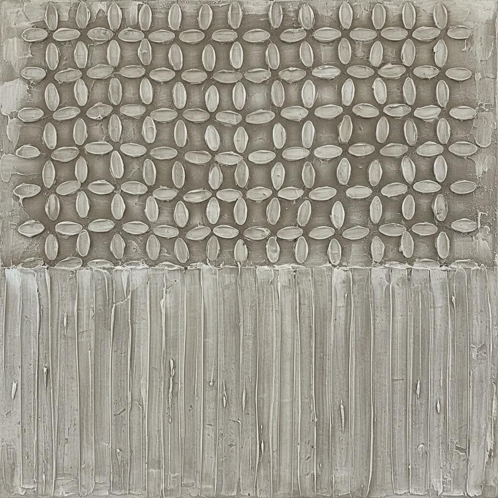 Monolithic Resonance: A Sculptural Study In Silvered Taupe And Rhythmic Relief — David Moreau