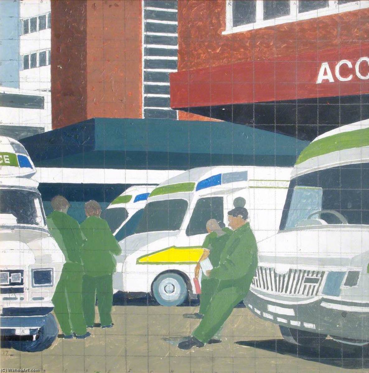 Treatment In Minors, Arrival 2003 (a Set Of 7 Progress Paintings, Panel 2 Of 7) — Stephen Chaplin
