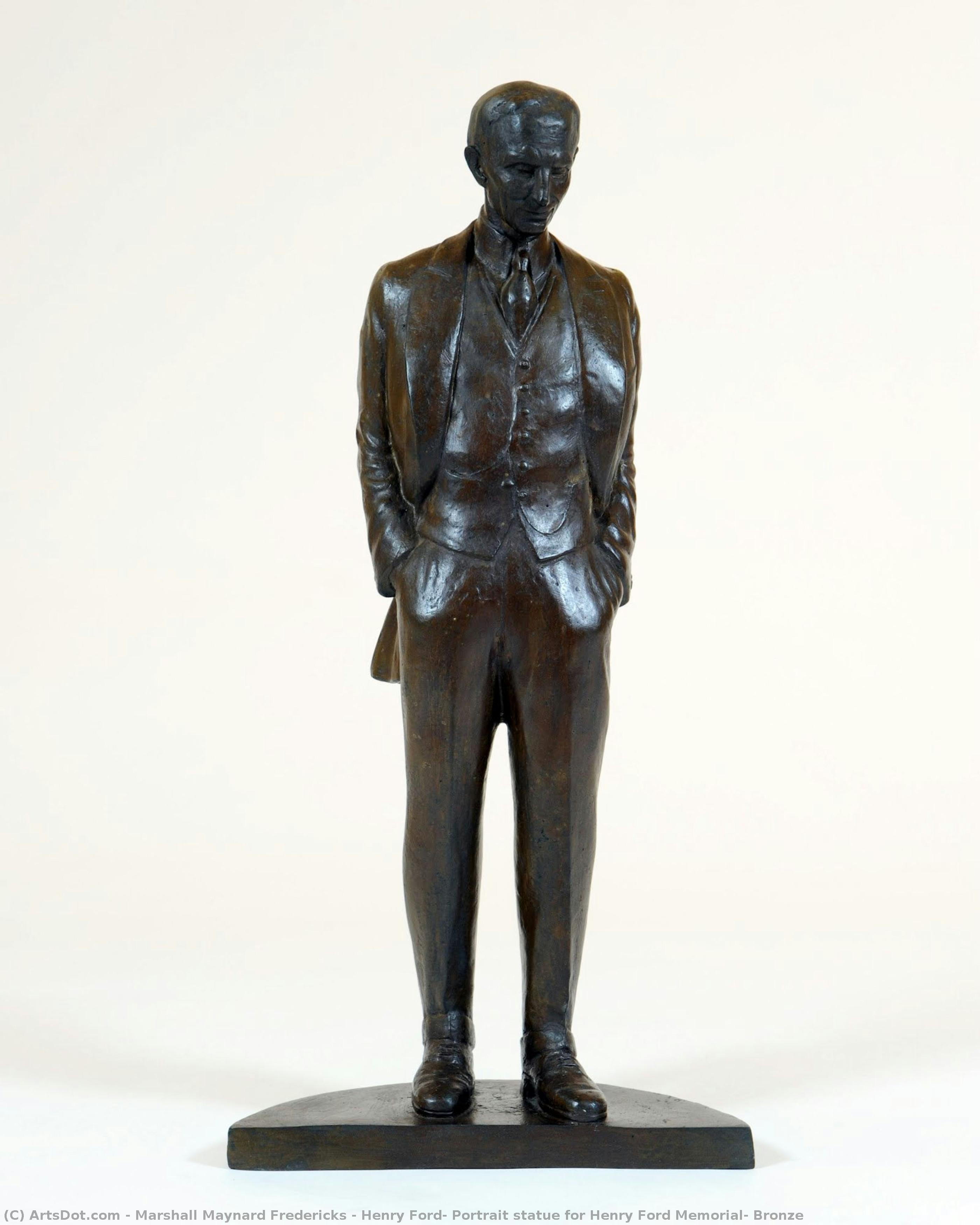 Henry Ford, Portrait Statue For Henry Ford Memorial, Bronze — Marshall Maynard Fredericks