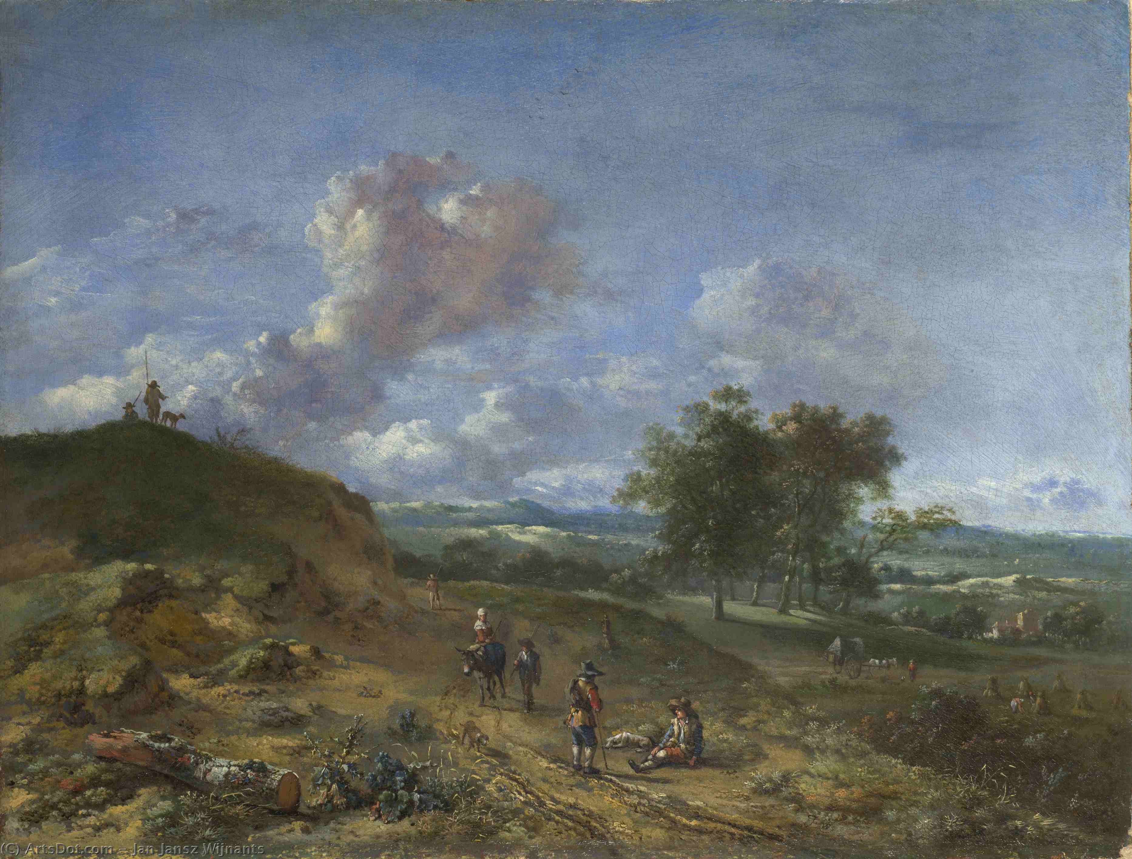 A Landscape With A High Dune And Peasants On A Road — Jan Jansz Wijnants