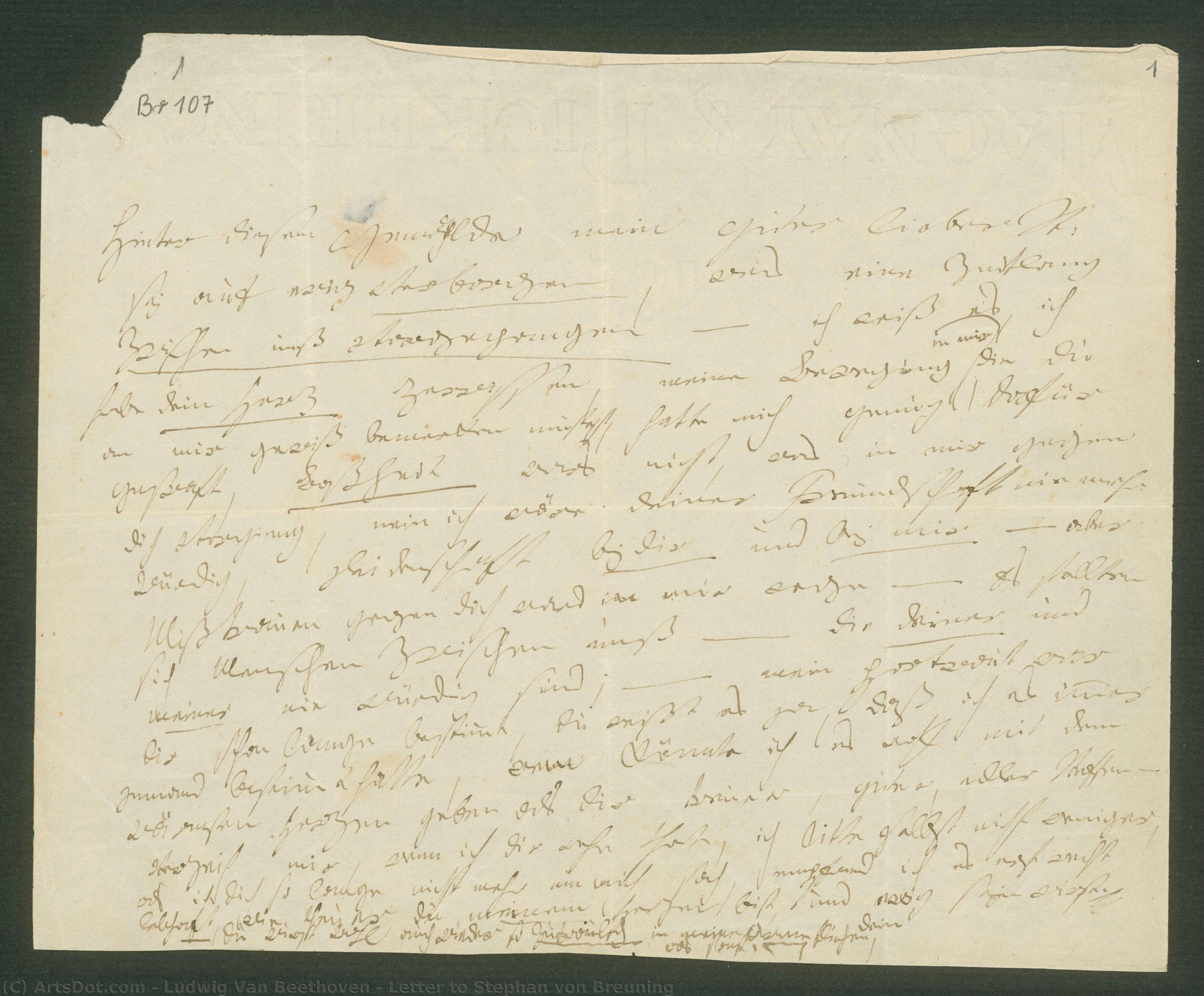 Letter To Stephan Von Breuning — Ludwig Van Beethoven