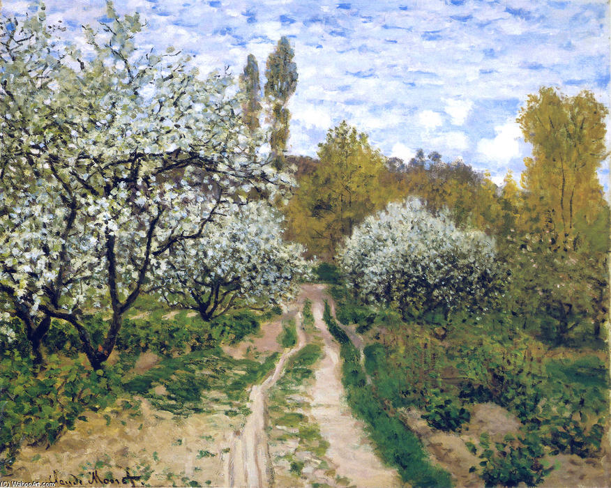 Trees In Bloom — Клод Моне