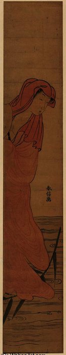 Parody Of Bodhidharma Crossing The River On A Reed — Suzuki Harunobu