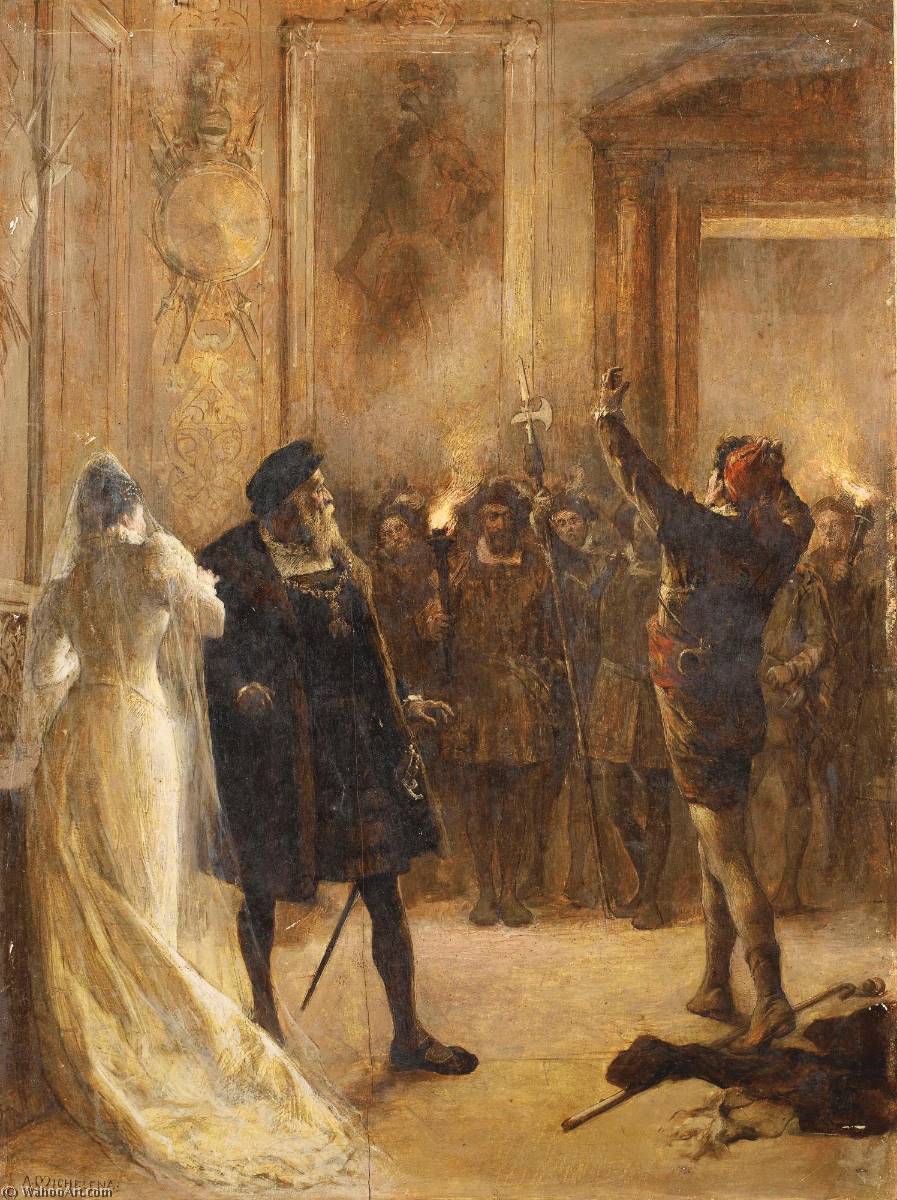 Estudio Para Acto Tercero, Escena Tres Del Hernani De Victor Hugo — Arturo Michelena