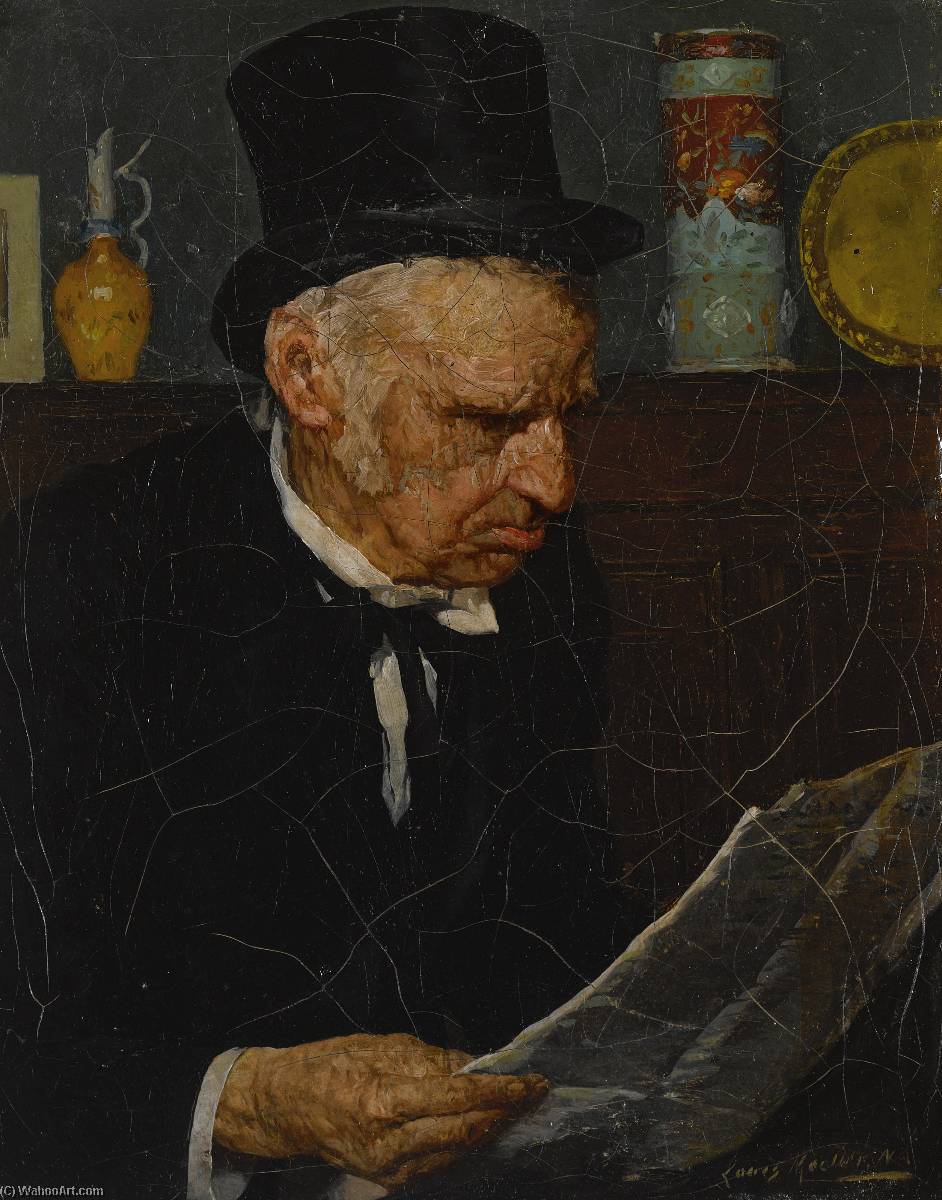 Old Man Reading Paper — Louis Charles Moeller