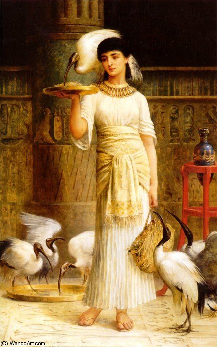 Alethe Attendant Of The Sacred Ibis In The Temple Of Isis At — Edwin Longsden Long