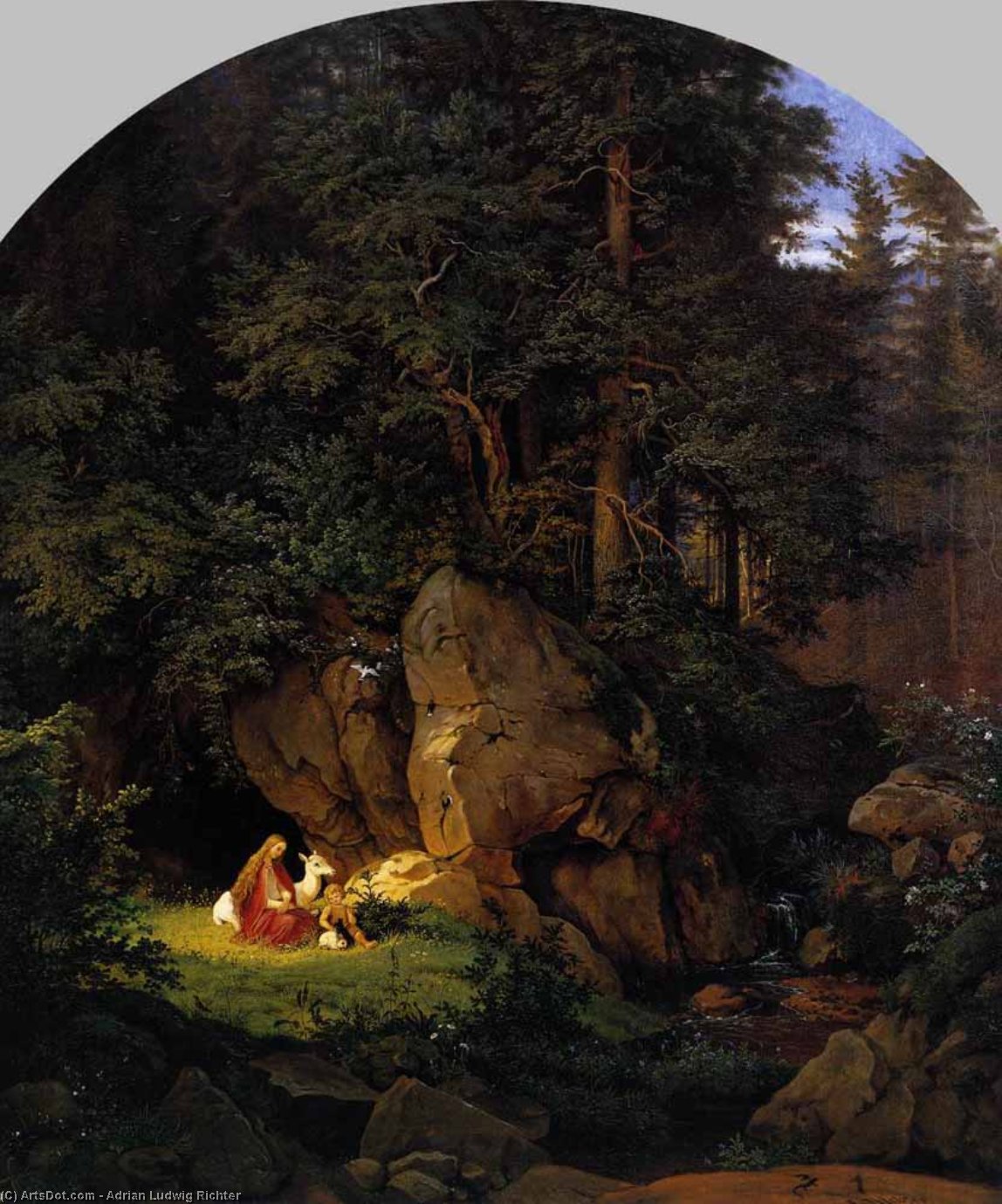 Genoveva In The Forest Seclusion — Adrian Ludwig Richter