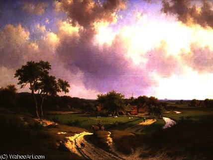An Extensive Landscape With A Farm — Willem Vester