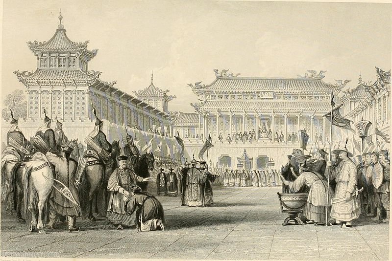 Emperor Taou-kwang Reviewing His Guards — Thomas Allom