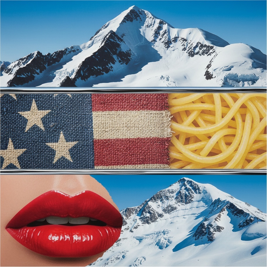 Fragmented Horizons: A Surreal Stratification Of Alpine Peaks And Tactile Human Echoes — Inès Rolland