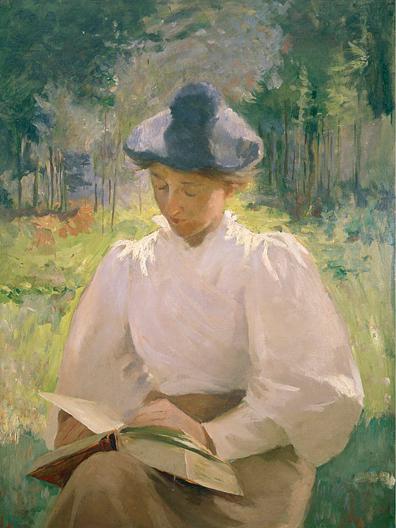 Girl Reading, (painting) — Anna Huntington Stanley