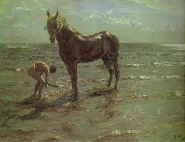 Bathing Of A Horse — Valentin Alexandrovich Serov