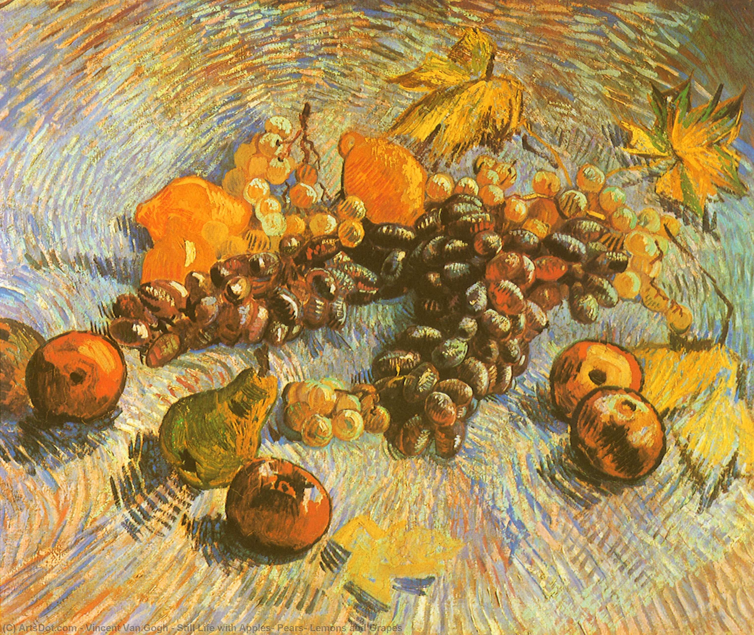 Still Life With Apples, Pears, Lemons And Grapes — Vincent Van Gog
