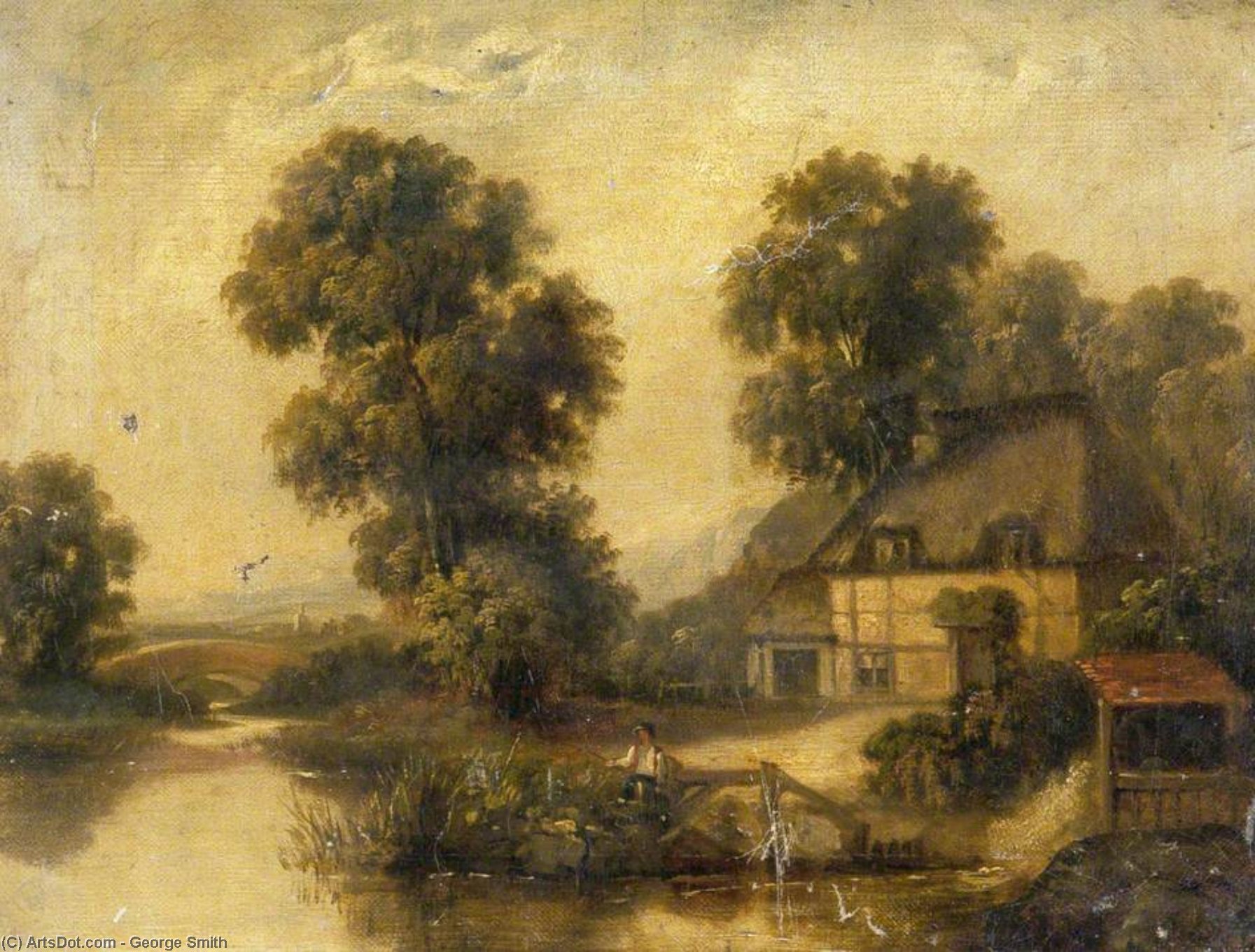 Landscape With A Boy Fishing — Džordž Smit