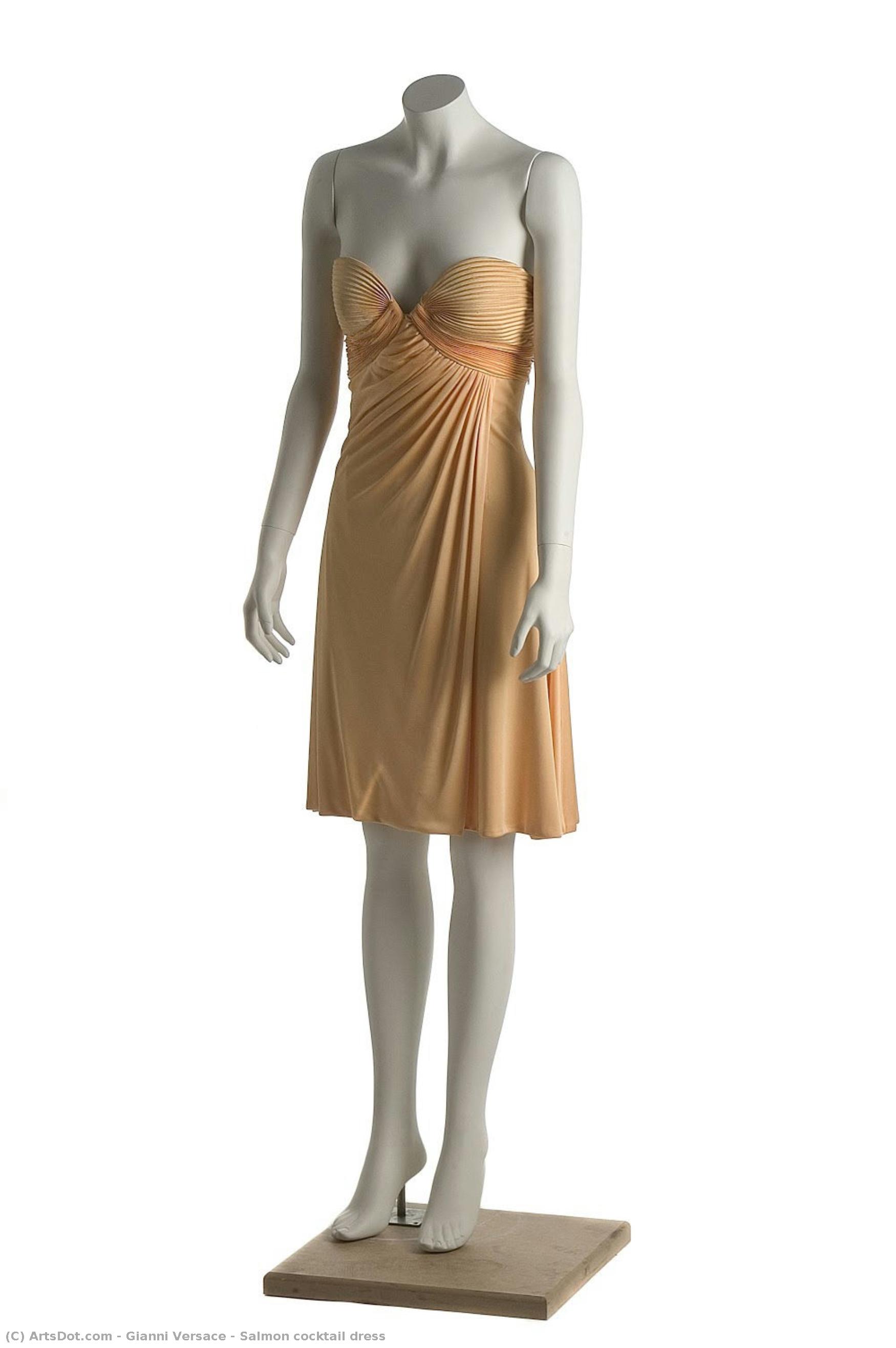 Salmon Cocktail Dress — Gianni Versace