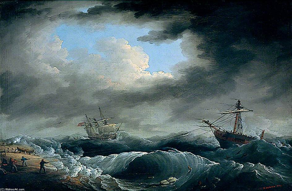 A Stranded Vessel - The Snipe Gun-brig Grounded At Great Yarmouth — Francis Sartorius Ii (john Francis Sartorius)