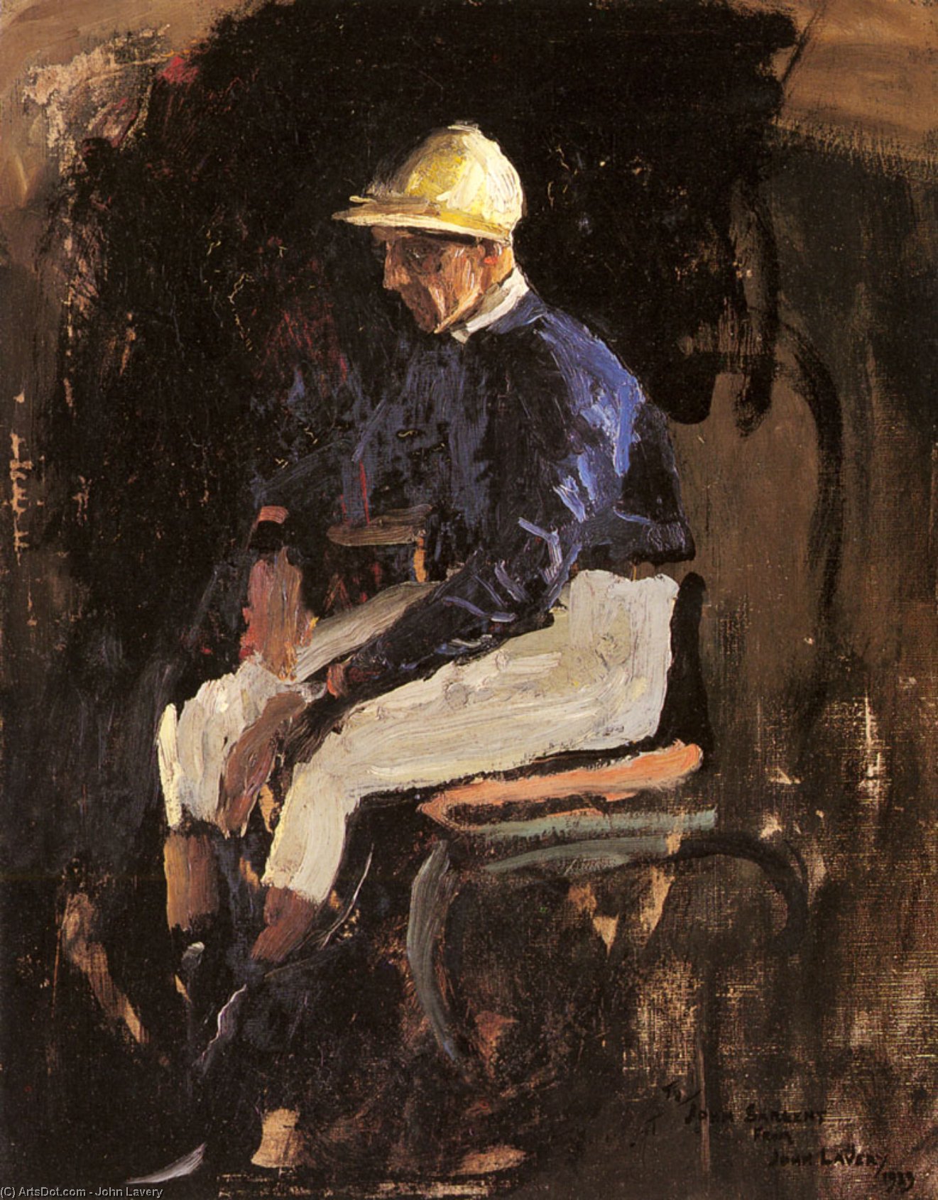 A Portrait Of Joe Childs The Rothschilds Jockey — Sir John Lavery