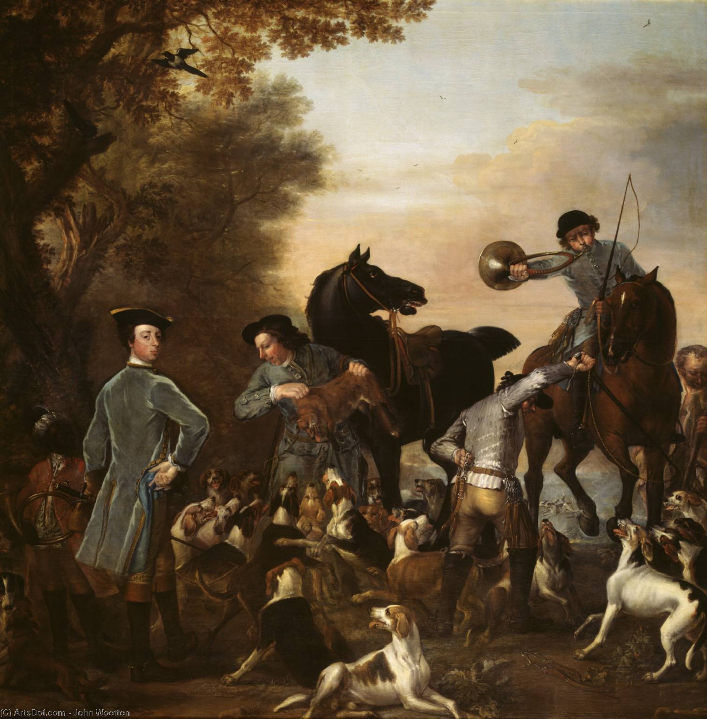 Viscount Weymouth's Hunt Thomas, 2nd Viscount Weymouth, With A Black Page And Other Huntsmen At The Kill — Džon Vuton