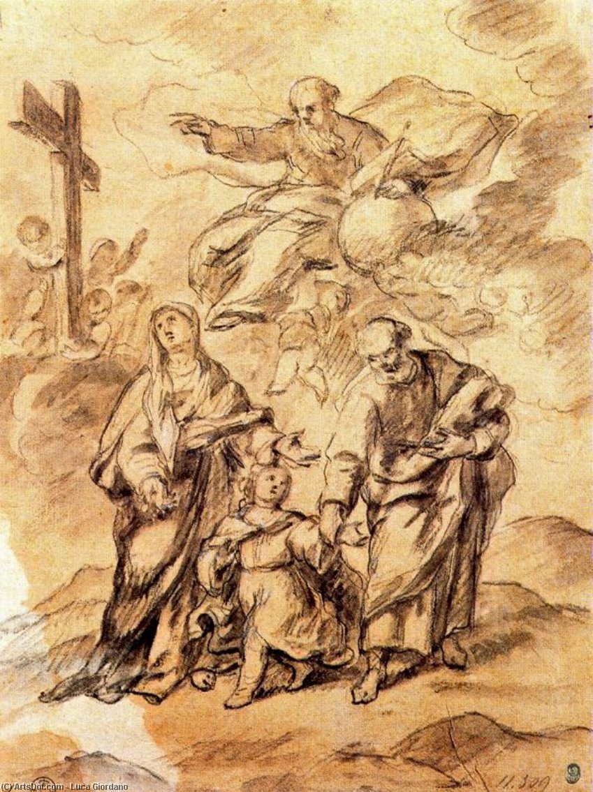 Holy Family With The Symbols Of The Passion — Luca Giordano