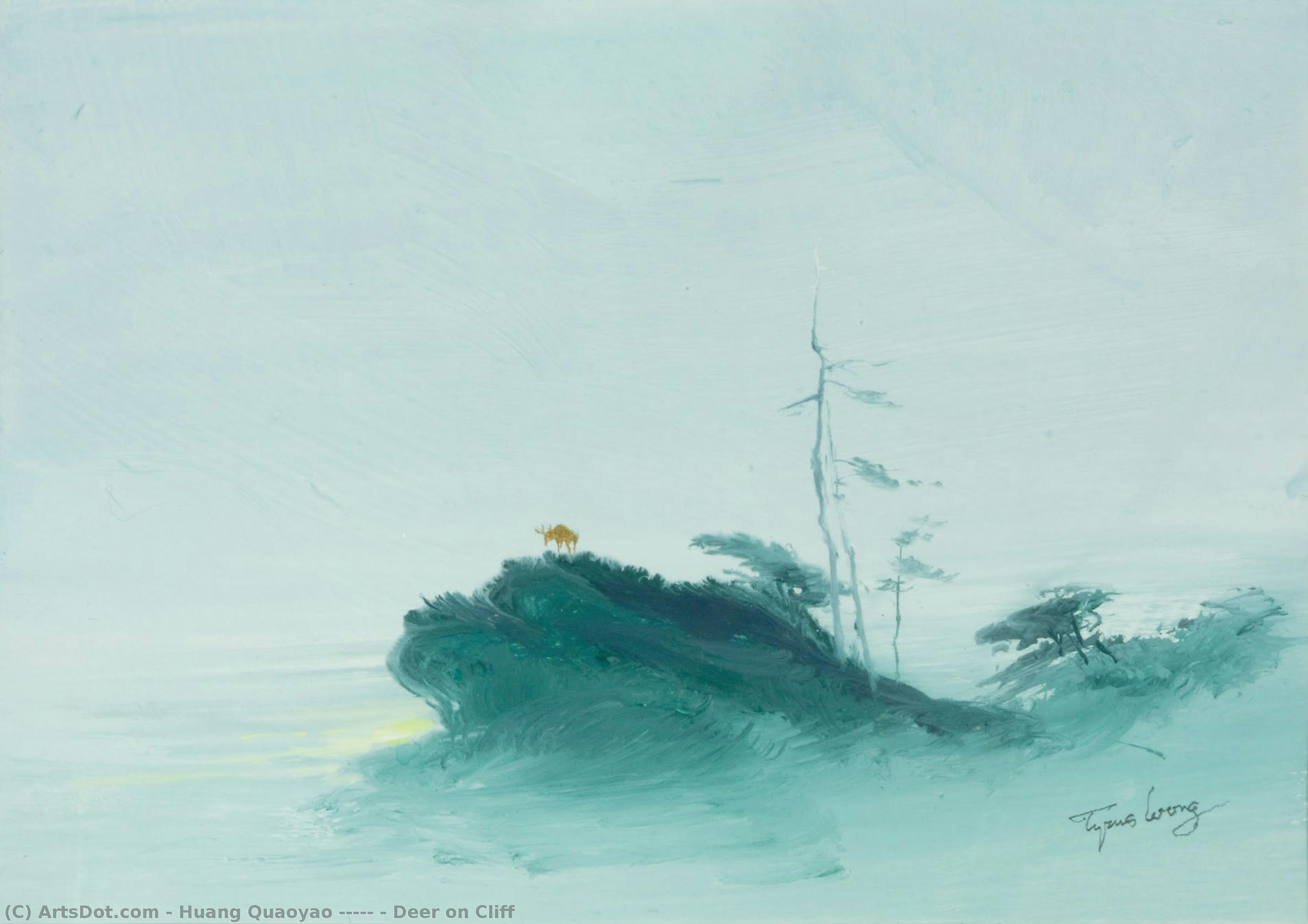 Deer On Cliff — Huang Quaoyao (黃齊耀)