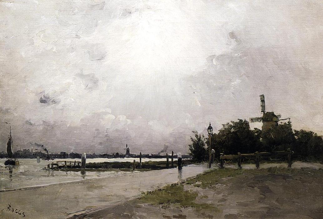 Windmill On The Coast, Holland — Frank Myers Boggs