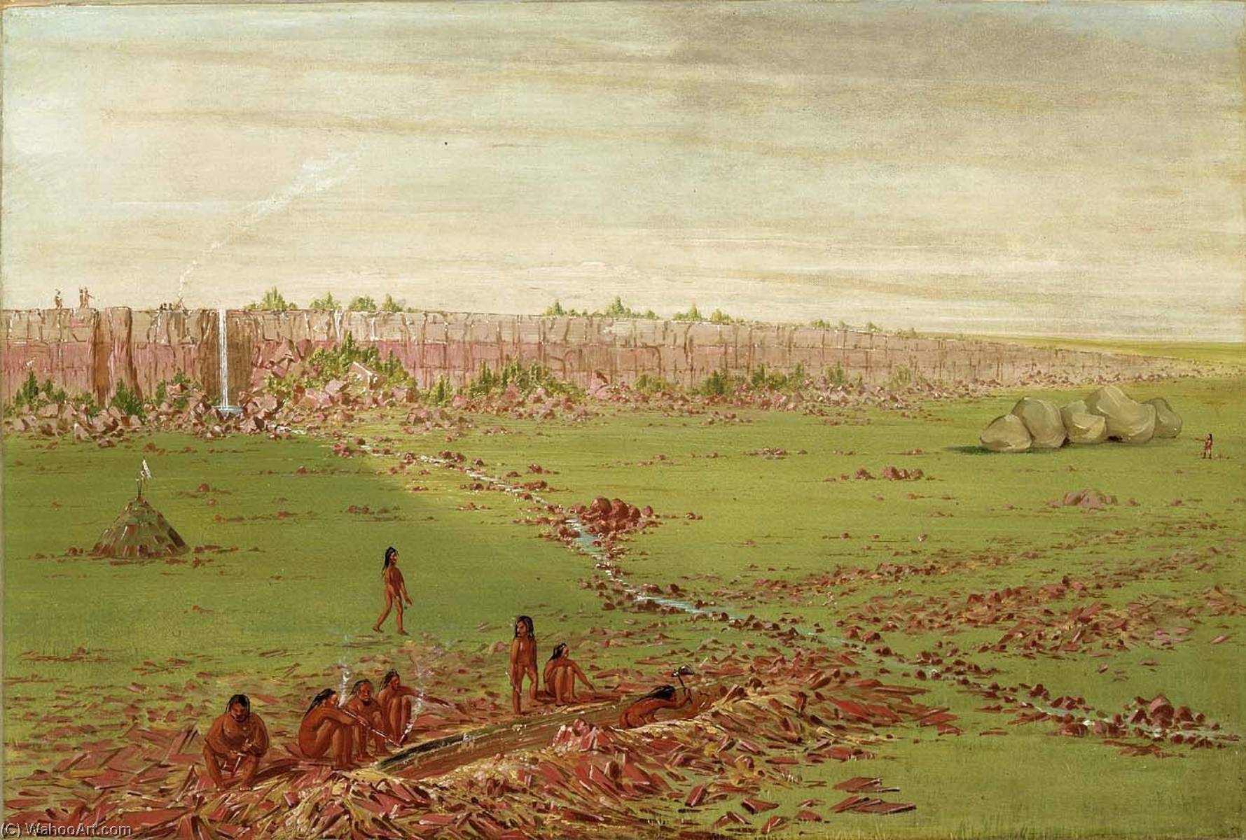 Pipestone Quarry On The Coteau Des Prairies — George Catlin