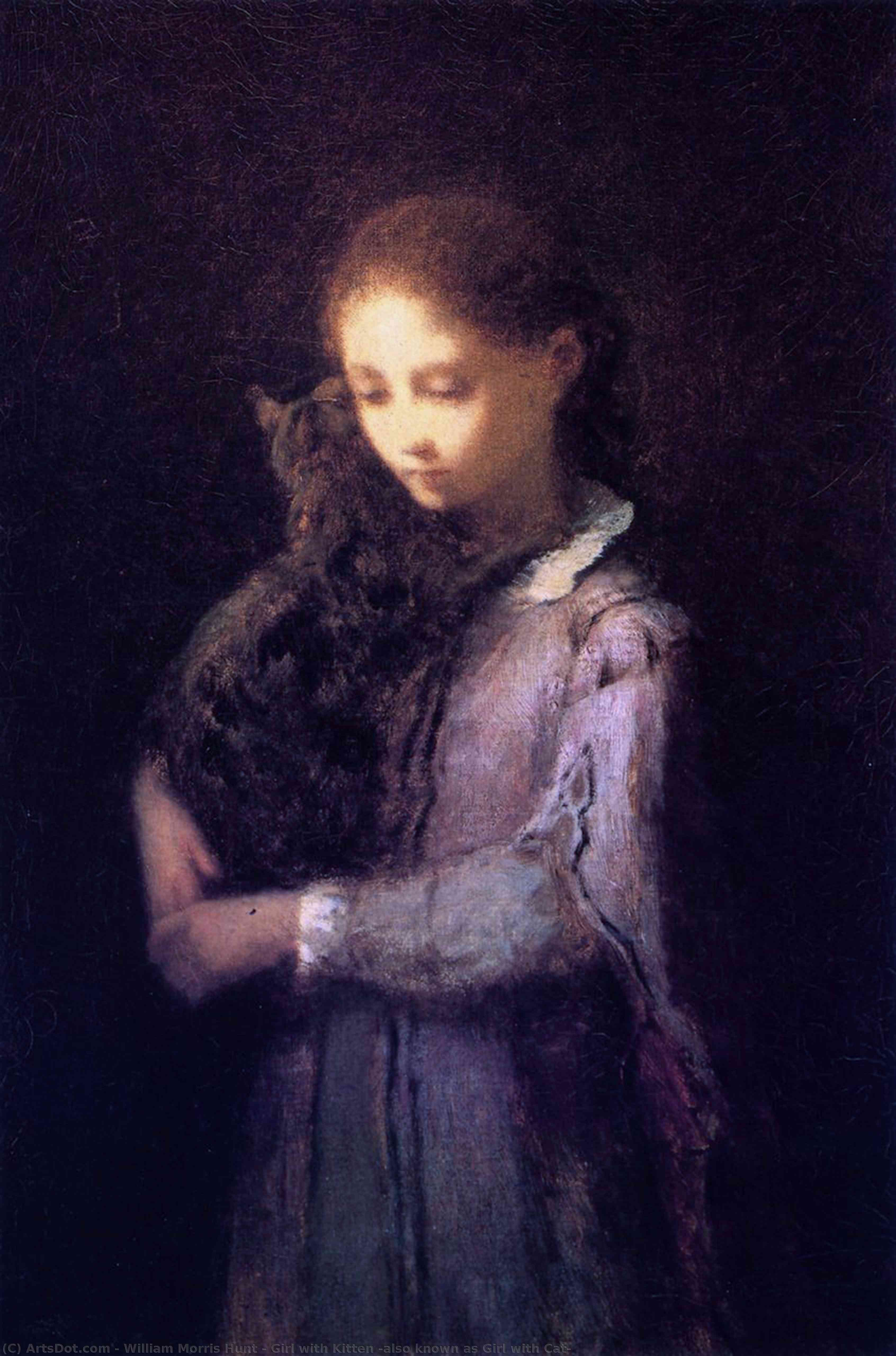 Girl With Kitten (also Known As Girl With Cat) — William Morris Hunt