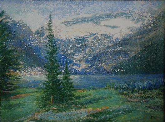 Early Snow On Lake Louise, (painting) — Mary Agnes Yerkes