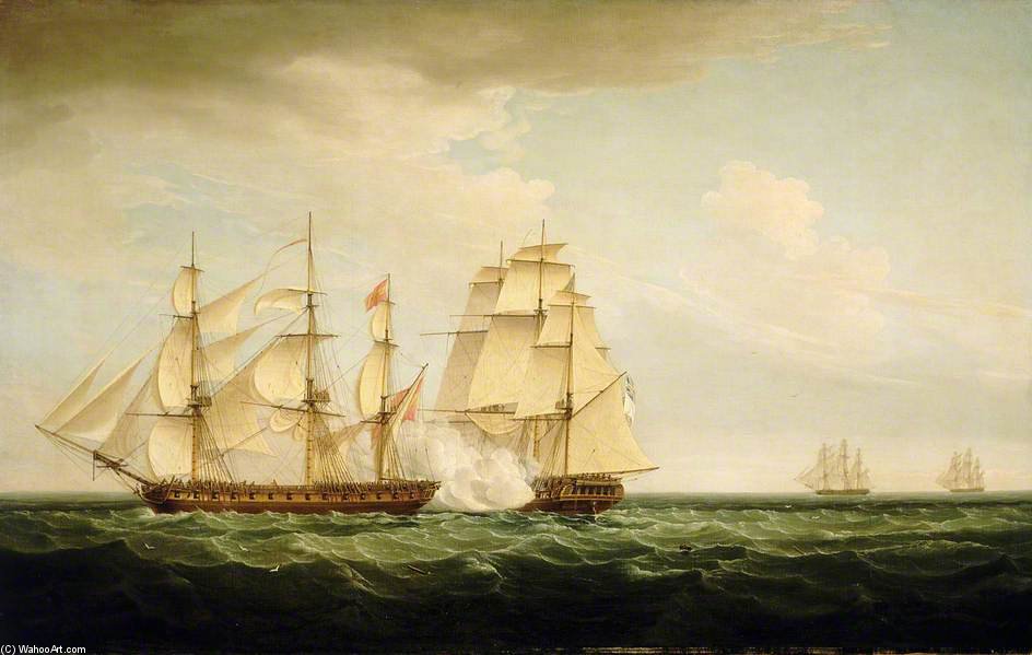 Hms 'pearl' And The 'santa Monica' — Thomas Whitcombe
